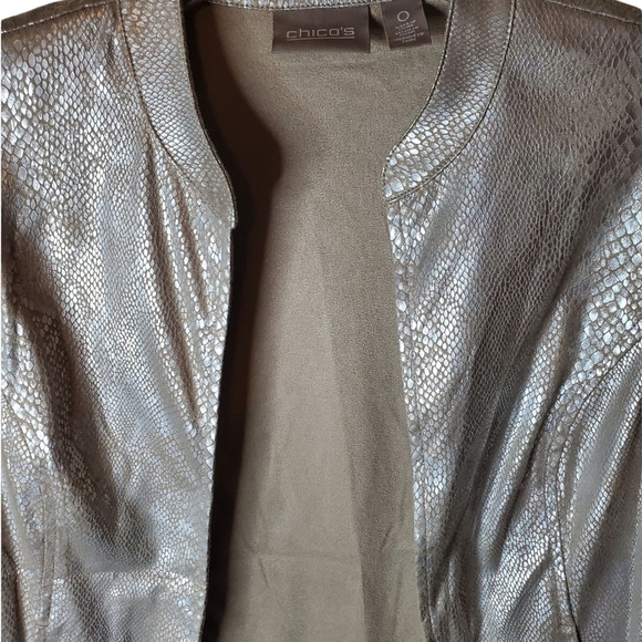 Chico's Antique Gold Python Soft Open Style Topper/Jacket,  Small - Picture 2 of 6